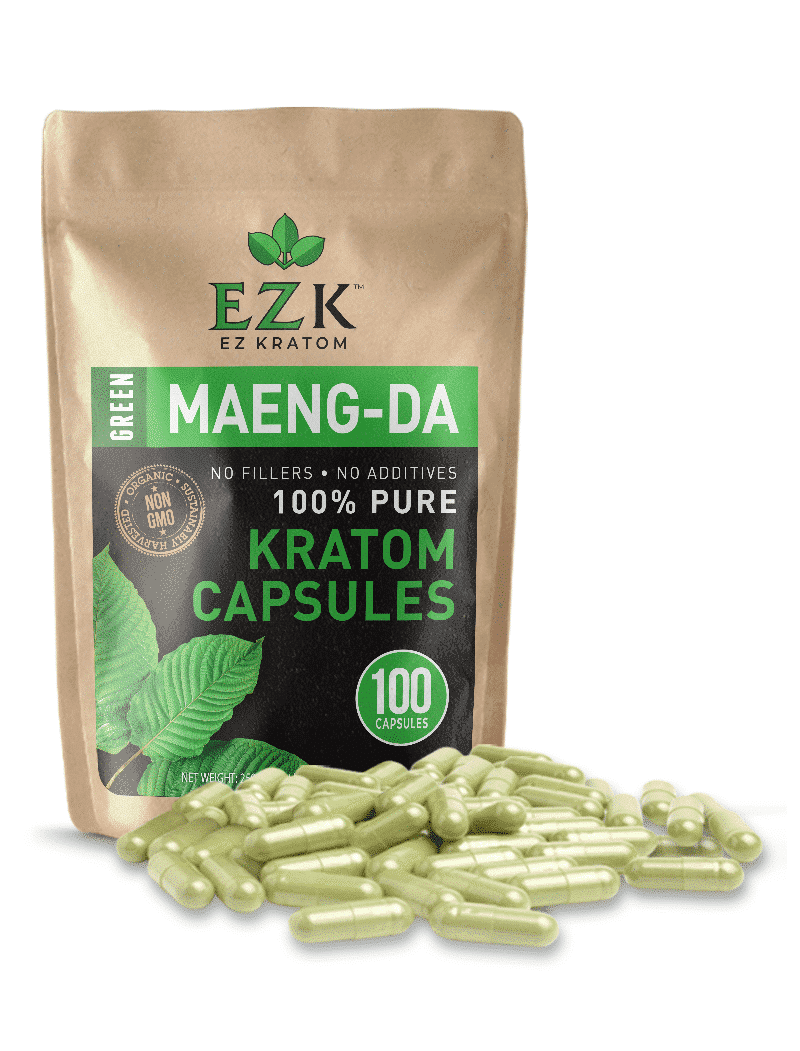Green Maeng-Da Kratom Powder Capsules | EZ Kratom