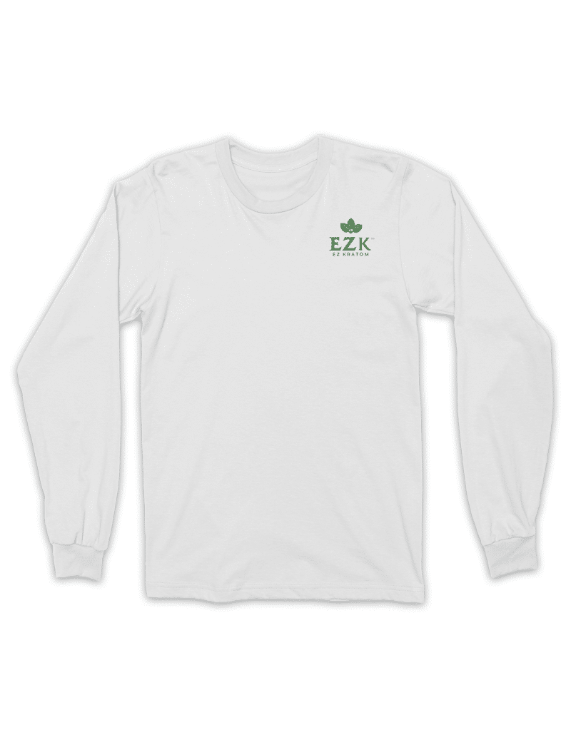 EZ Kratom White Long Sleeve T-Shirt